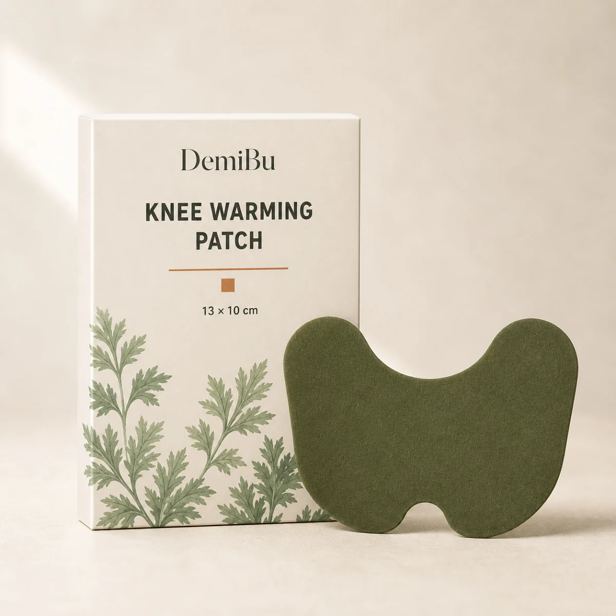 OEM Knee Warming Patches & Wraps shown as a private-label packaging illustration
