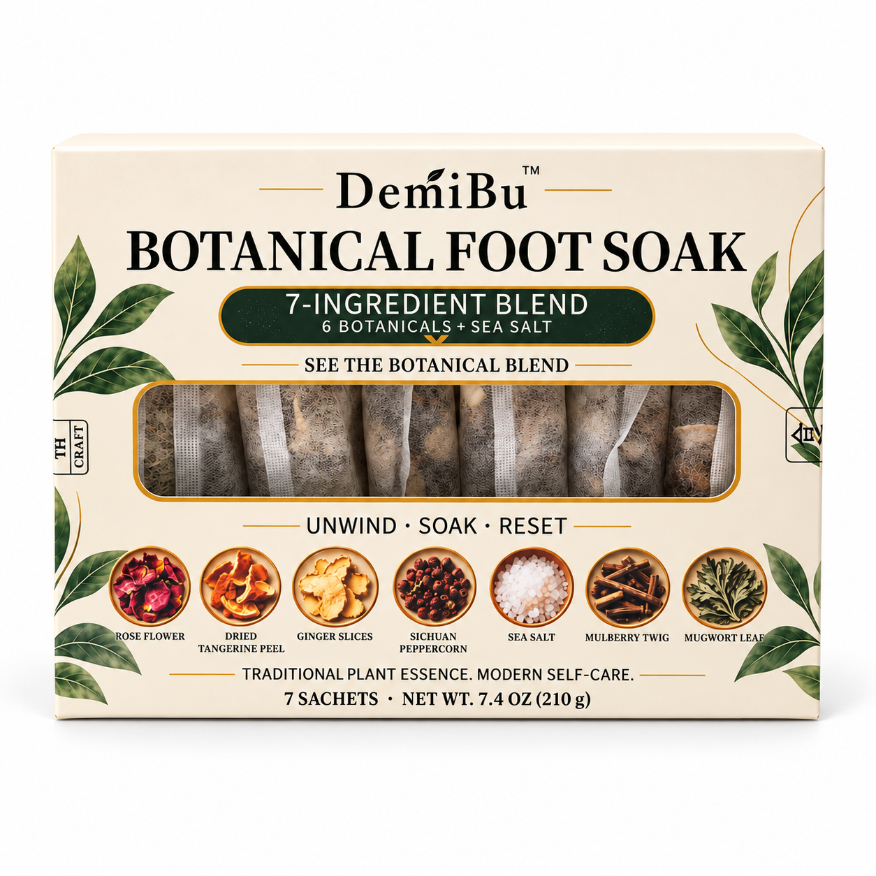 DemiBu Botanical Foot Soak — 7 Sachets — DemiBu product imagery