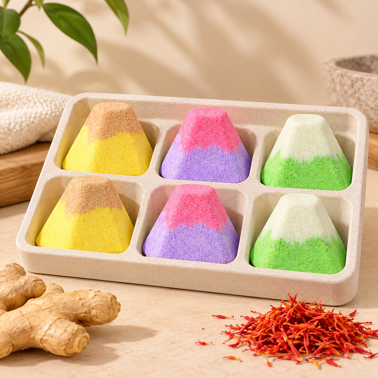 Volcano-Shaped Foot-Soak Balls — 30 g × 6 source-backed reference