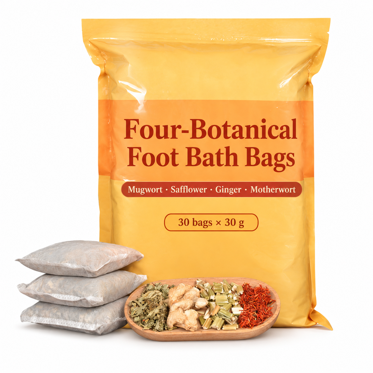 Four-Botanical Foot Bath Bags — 30 g × 30 source-backed reference