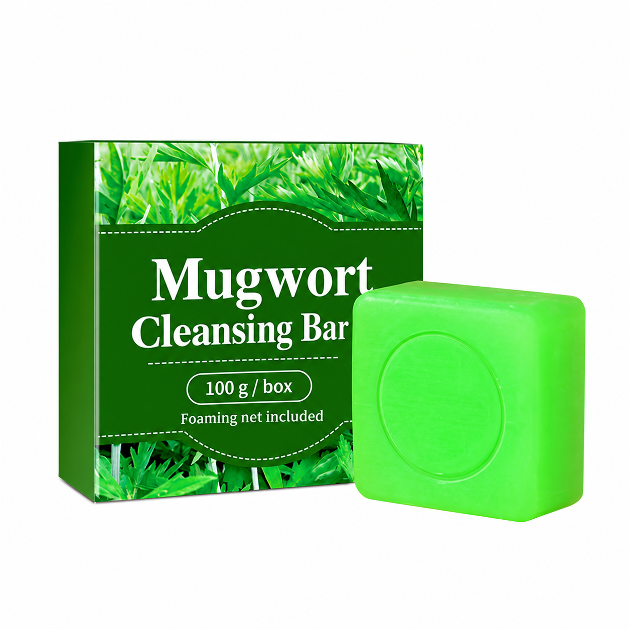 Mugwort Cleansing Bar — 100 g with Foaming Net source-backed reference
