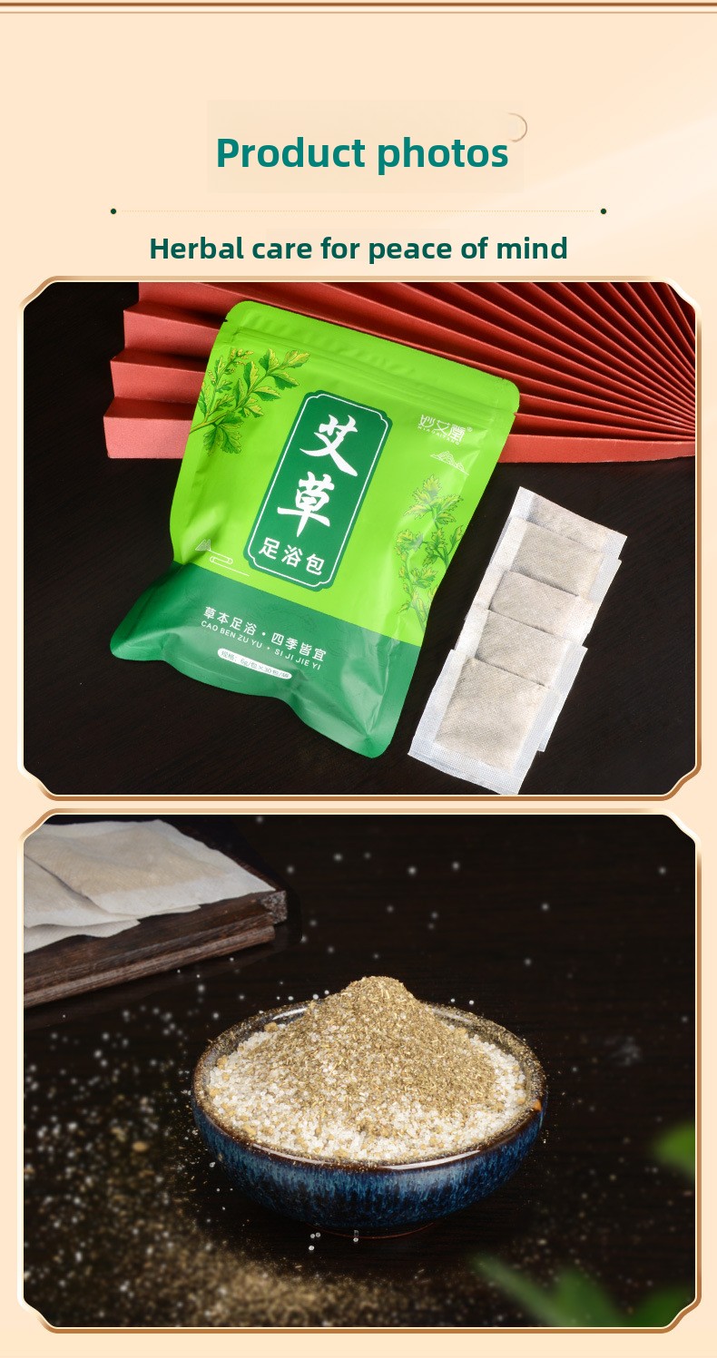 Bag, sachet and loose powder beside a bowl