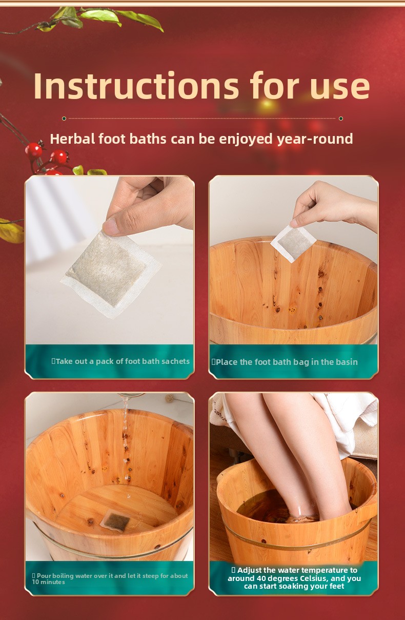 Four illustration panels showing how to use the sachets