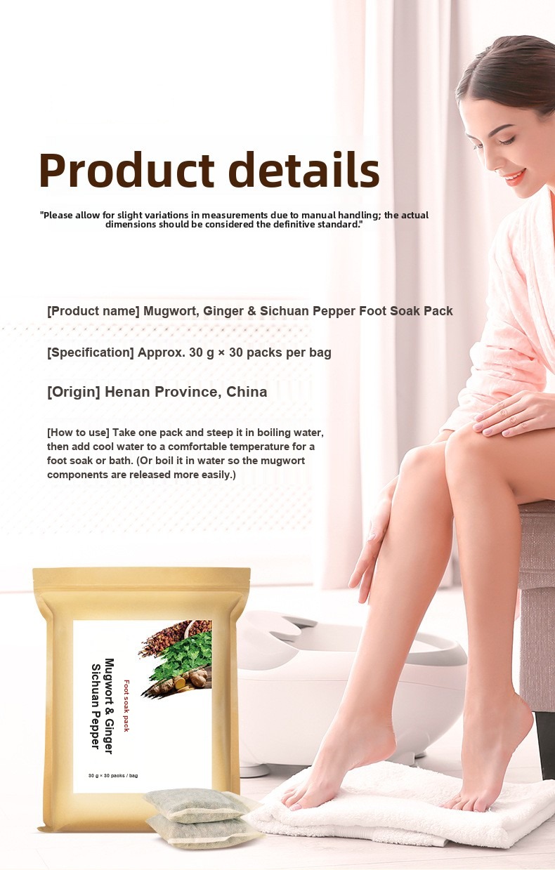 Product details beside a seated woman