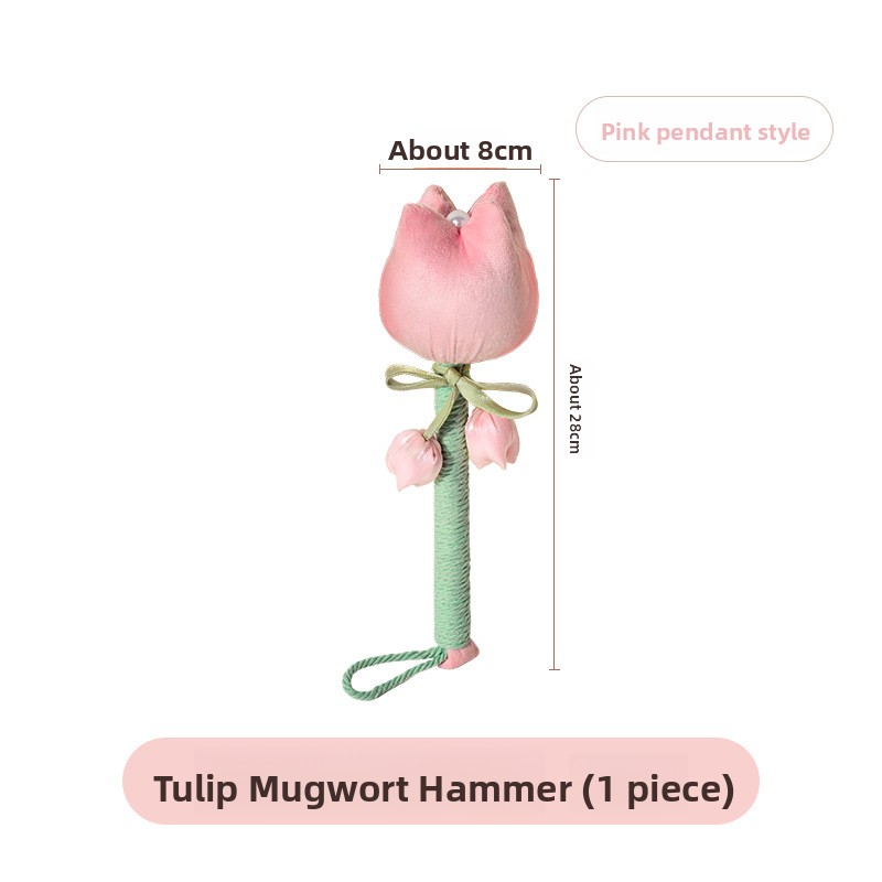 Velvet tulip mugwort hammer with pink pendant