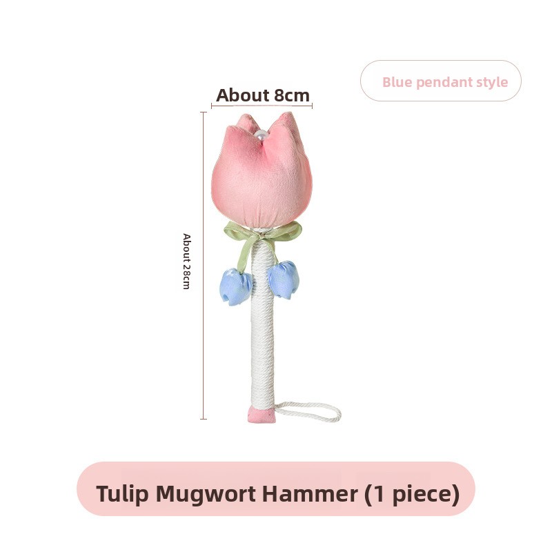 Velvet tulip mugwort hammer with blue pendant