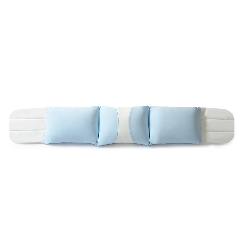 Supplier full product photograph, blue and white padded waist support