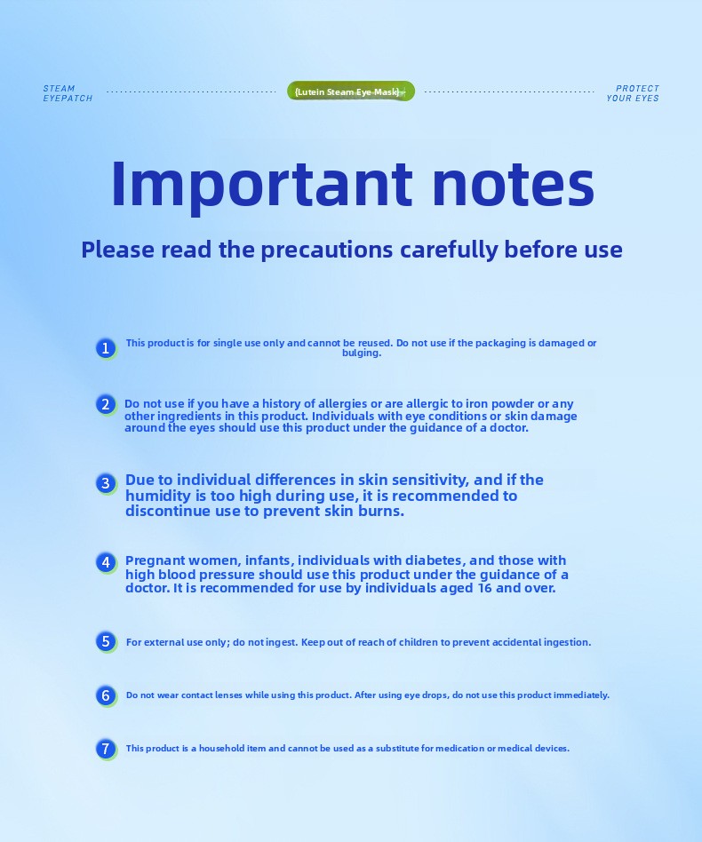 Important notes card