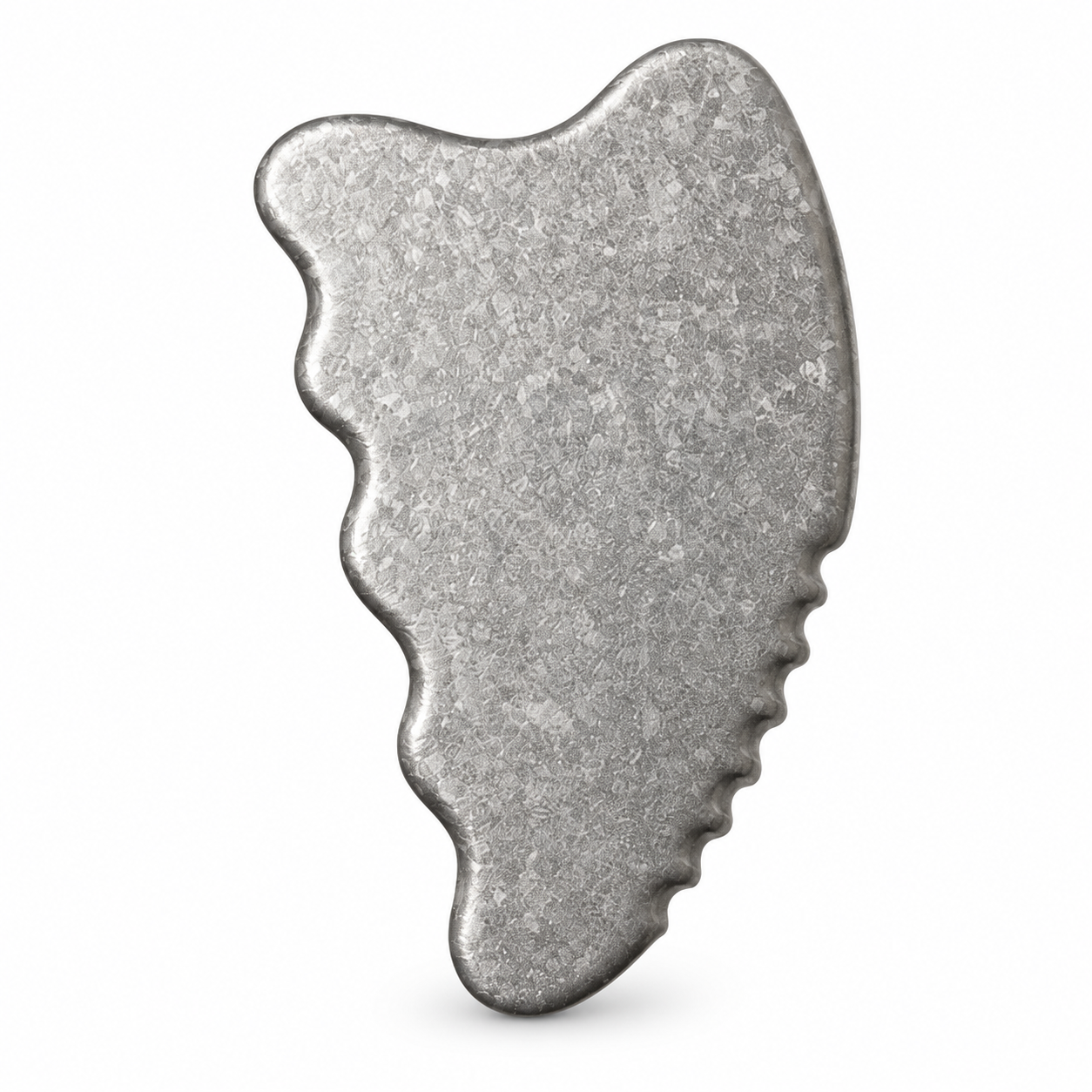 Pure Titanium Gua Sha Tool – Crystalline Silver — DemiBu product imagery